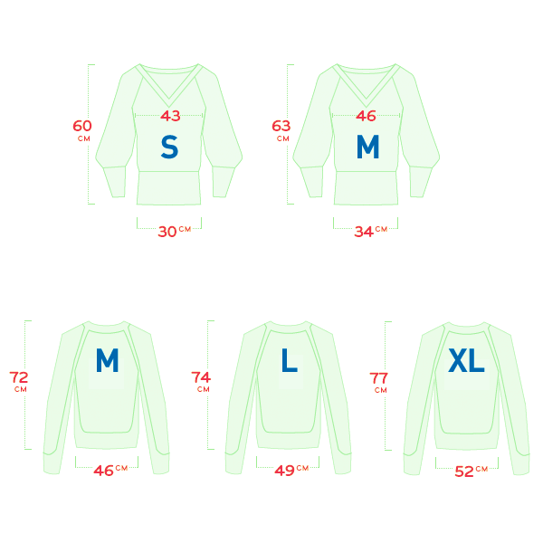 Peace Sweater – Size Chart
